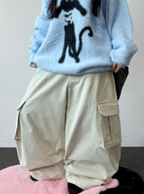 balloon fruity peach-skin cotton cargo balloon pants 🤍🩶🩵 3 COLOR