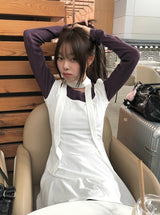 [Muffler Set] エリパフオフショルダーマフラーフレアワンピース