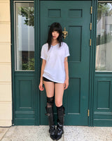 Nadeun Henley V-Neck Short Sleeve T-Shirt