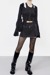 Unaine Garterbelt Uneven Stockings