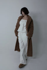 Maxi Fleece Padded Coat - Poodle Brown