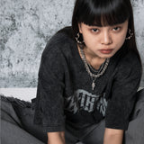 アッシュウォッシュロゴTシャツ (BLUE)