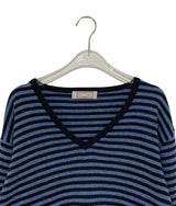 26FW★ [BAONHAUS] Sevnin Stripe V-Neck Knit