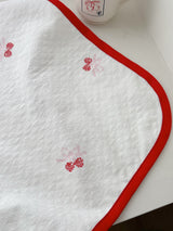 桜刺繍エプロン ダブルレイヤー レッドポイント