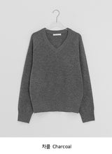 Husit Color Wool V-Neck Knit