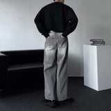 NOS107 グレーオーバーワイドデニムパンツ (XS ~ L)