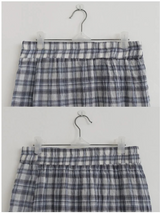 VINTAGE BLUE PLAID TIERED MAXI SKIRT
