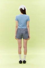 SIGNATURE BIG CHERRY CROP T-SHIRT - SKY 