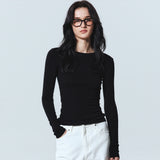 MINIMAL ROUND SLEEVE TOP_IVORY