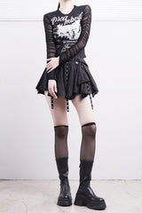 Pia Unbalanced Belt Skirt