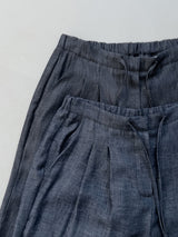 About Banding Wide Denim Pants