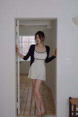 [MADE] Marine-Style Color-Block Sleeveless Dress with Built-in Bra Cups