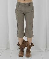 CARGO CAPRI PANTS (DARK BEIGE) F26QD152