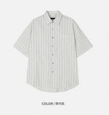 [S/S] マルチストライプハーフシャツ(2color)