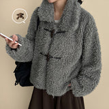 Elti fur fleece tteokboki button collar jacket