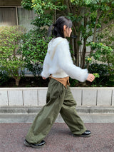 BALLOON SNAP WIDE PANTS (3C)