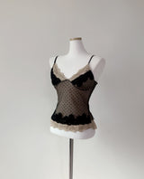 koko Dot frill lace top