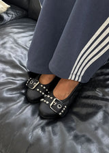 STUD BELT FLAT SHOES (225-250)