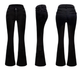 ロング ブーツカット ブラックジーンズ (S~2XL)