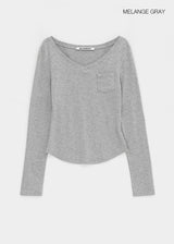 [MADE] Higg Pocket V-Neck Long-Sleeve Tee