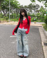 ベッキーラフダメージデニムパンツ