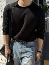 ワッフルダイアゴナルボタンクロップロングスリーブTシャツ