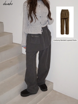 Corduroy Banded Layered Pants