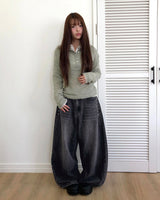 NTスタッドポケットバルーンフィットウォッシュドロングパンツ