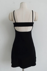 BACK OPEN FLARE MINI DRESS IN IVORY