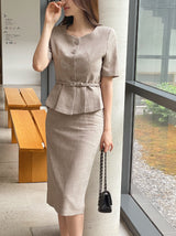 レンネ ペプラム ジャケット(Belt Set)