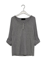 Lei Button Roll-up Long Sleeve Tee