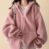 Lanit Boxy Popgle Fleece Hoodie Zip-Up