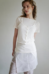 Sheer layered slip, White