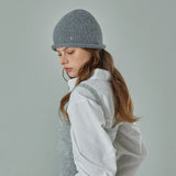 VA Curved Oval Metal Roll-Up Beanie / Melange Gray
