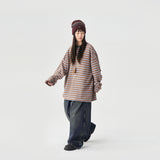 TopBasics カラースリムストライプ長袖Tシャツ