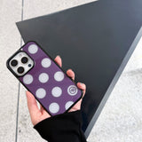 L ドット. (purple) グラスバンパーiPhoneケース