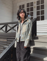 タイロンダメージフードデニムジャケット