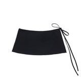 Mellow Ribbon Wrap Skirt_Black