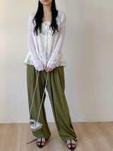 Pleo Strap Banding Wide Pants