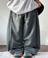 SLACKS🍰サイドスナップバルーンロングパンツ 🍰🤎🩶🖤 4COLOR