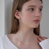 Silver 925 Modern Snake Line Necklace