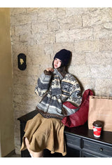 Snow reversible muffler fleece zip-up