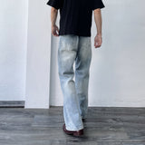 Bleached Wide-Leg Jeans