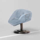 On the Moment Denim Pocket Beret  Hat C1 LIGHT BLUE