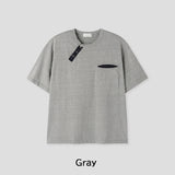 Philo Diagonal Henley Neck Short Sleeve T-shirt