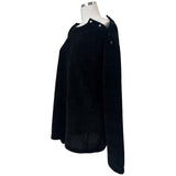 [UNISEX] オーバーフィット ベロア オフショルダー ダブルスナップボタン ロングスリーブ ニットT(4 colors)