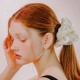 DOT MESH SATIN SCRUNCHIE (IVORY)