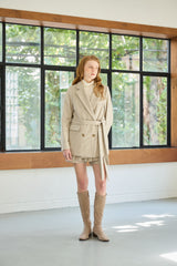 CLASSY HERRINGBONE WOOL JACKET / IVORY