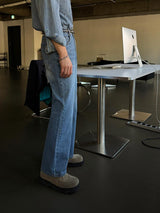 ASCLO Classic Slab Semi Flare Denim Pants (2color)