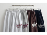 ロゼスターエンブロイダリーストリングワイドパンツ
